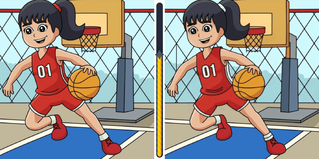 Sfida visiva: riuscirai a individuare tutte e 8 le differenze nella scena di questa ragazza che gioca a basket in meno di 15 secondi? Metti alla prova la tua attenzione!