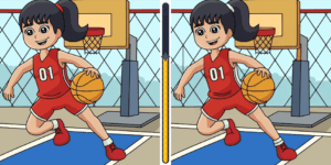 Sfida visiva: riuscirai a individuare tutte e 8 le differenze nella scena di questa ragazza che gioca a basket in meno di 15 secondi? Metti alla prova la tua attenzione!