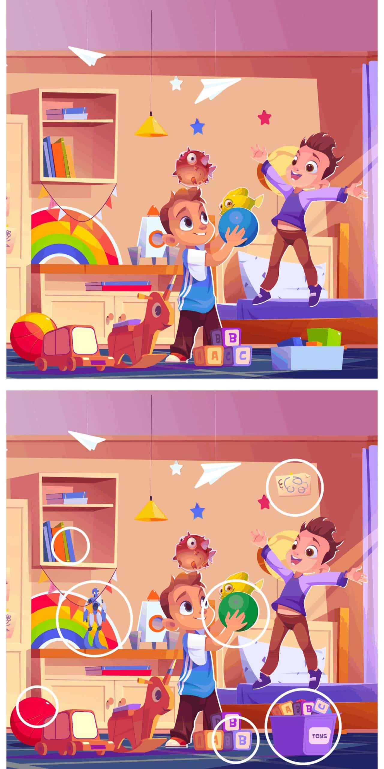 Sfida visiva : sei abbastanza veloce da scovare le 7 differenze nascoste tra questi bambini in gioco?